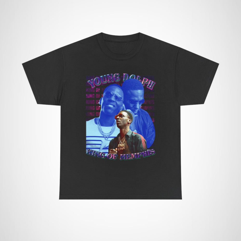 Young Dolph King of Memphis Tribute T-shirt Black colour