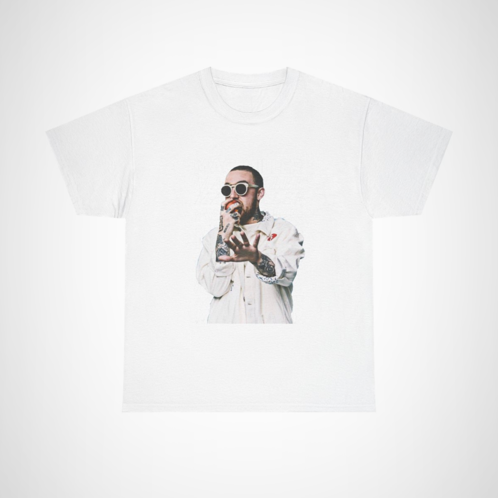 Vintage style Mac Miller t-shirt for music fans White colour