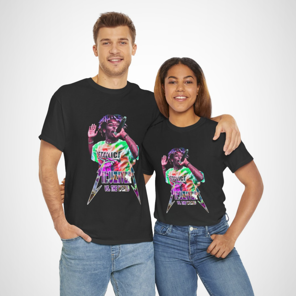 Illuziver vs. The World Hip Hop themed T-shirt showcasing vibrant design