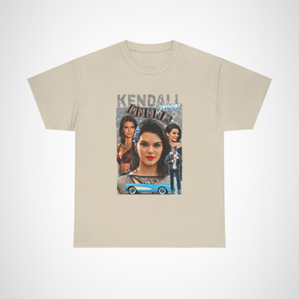 Kendall Jenner Glam T-Shirt featuring pop-art design Sand colour