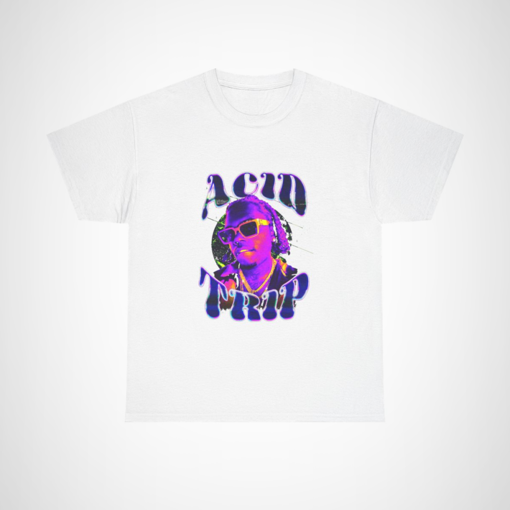 Bold Acid Trip Graphic Tee showcasing vibrant colours and unique design White colour