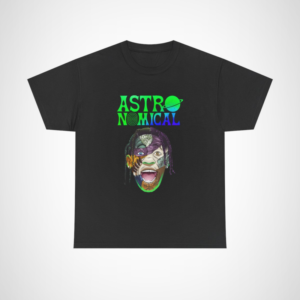 AstroNomical graphic tee featuring a vibrant design for music lovers Black colour