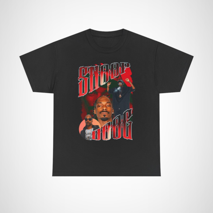 Snoop Dogg Retro Vibes Graphic Tee with vibrant hip-hop artwork Black colour