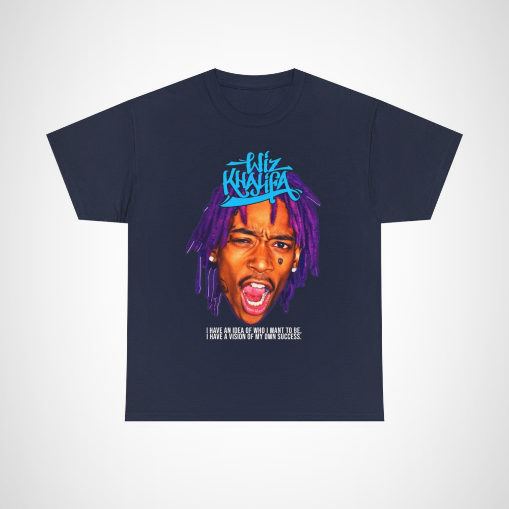 Wiz Khalifa Inspired Vision of Success T-Shirt with motivational quote Navy colour