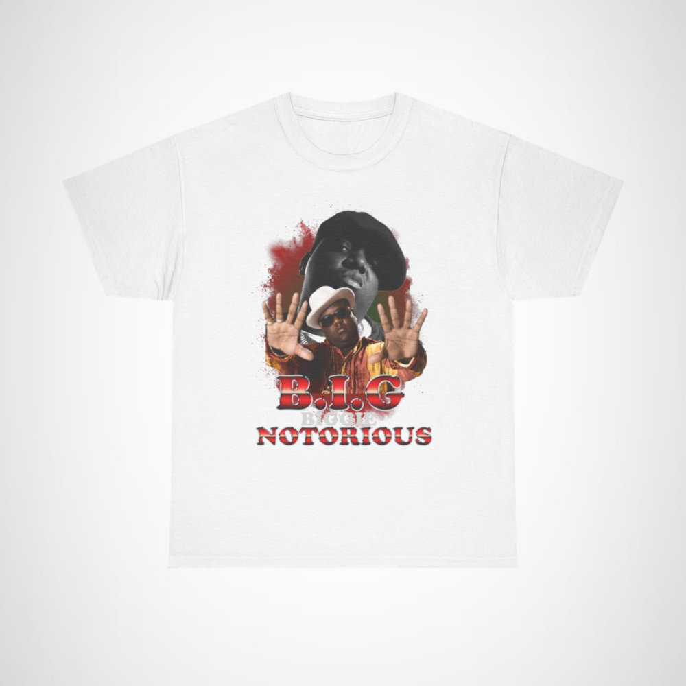 B.I.G. Biggie The Notorious T-Shirt featuring iconic hip hop graphics White colour