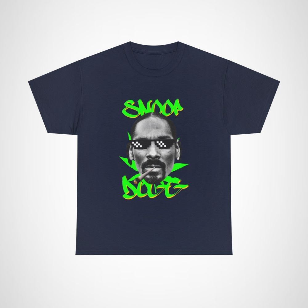 Vibrant Snoop Dogg inspired graphic tee for hip hop fans Navy colour