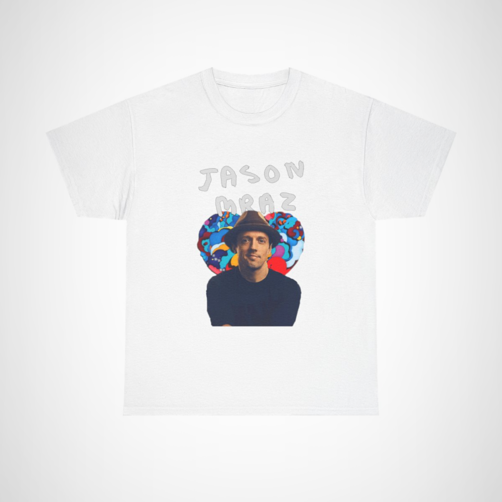 Vibrant Jason Mraz inspired colorful art t-shirt for music lovers White colour