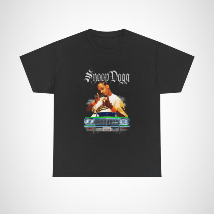 Vintage Snoop Dogg Classic Tee featuring a lowrider design Black colour