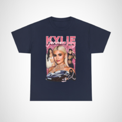 Kylie Jenner Inspired Glam T-Shirt on display Navy colour