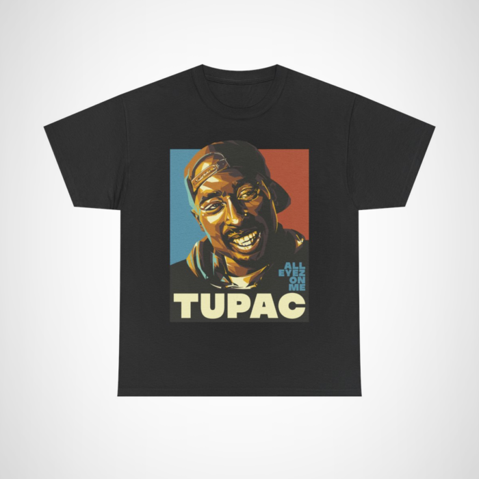 Tupac Shakur All Eyez On Me Graphic Tee, stylish hip-hop shirt for fans Black colour