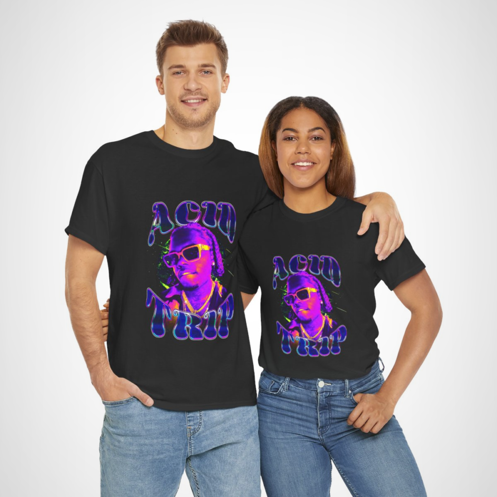 Bold Acid Trip Graphic Tee showcasing vibrant colours and unique design