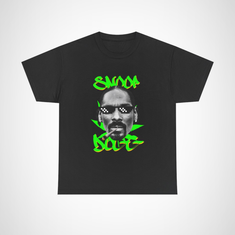 Vibrant Snoop Dogg inspired graphic tee for hip hop fans Black colour