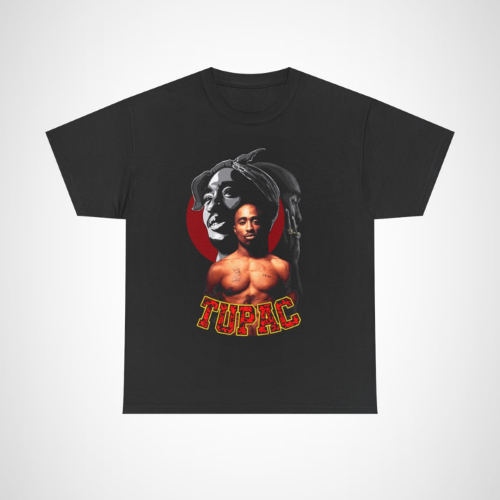 Tupac Legend Graphic Tee featuring a vibrant illustration of the iconic rapper Black colour