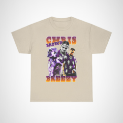 Chris Brown Inspired Breezy Graphic Tee with vibrant visuals celebrating music and style Sand colour