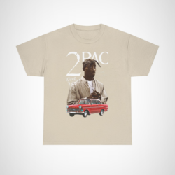 Vintage 2Pac Thug Life T-Shirt featuring iconic hip hop graphics Sand colour