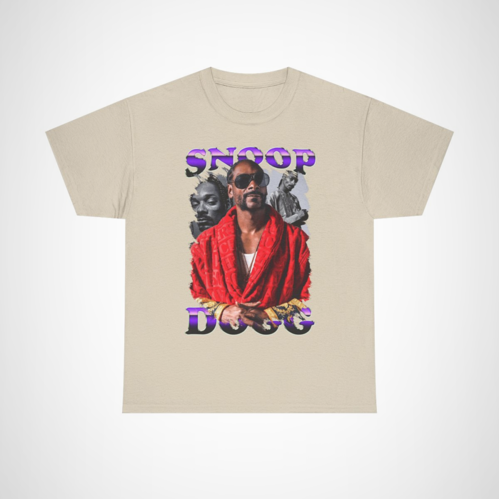 Snoop Dogg vintage style t-shirt featuring iconic graphics Sand colour