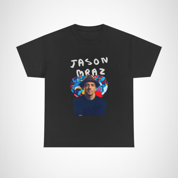 Vibrant Jason Mraz inspired colorful art t-shirt for music lovers Black colour