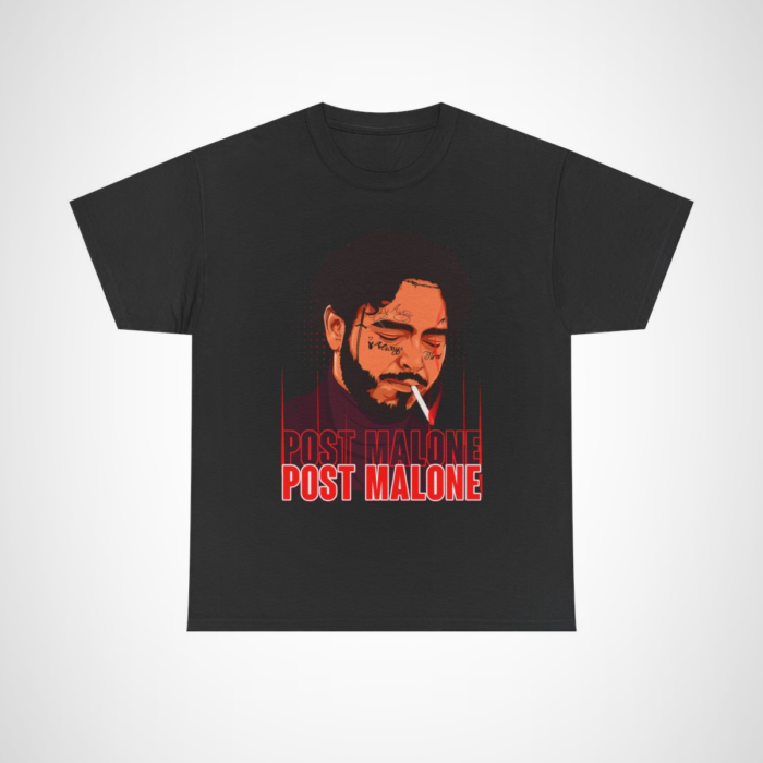 Vibrant Post Malone artistic t-shirt for fans Black colour