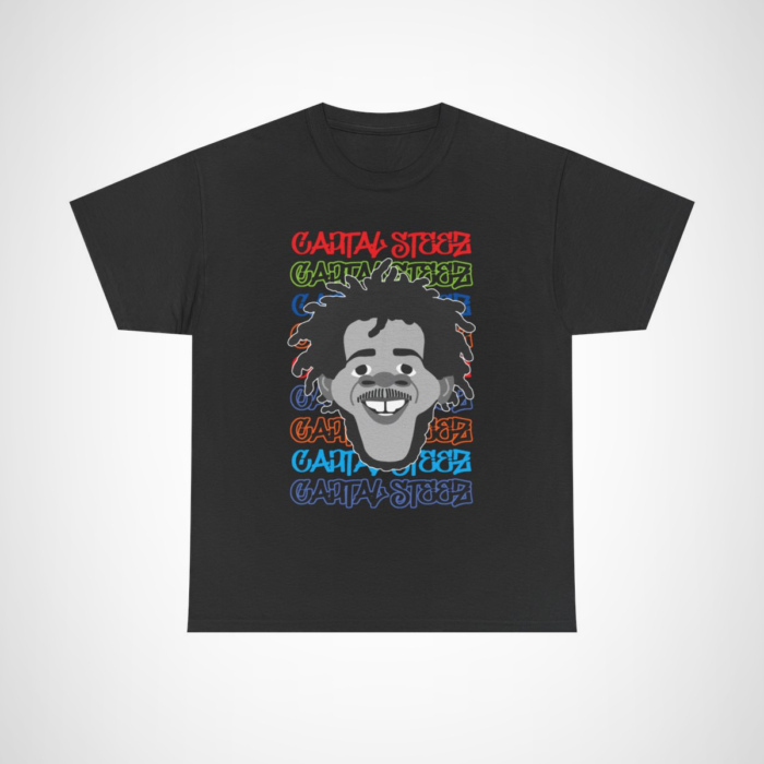 CAPITAL STEEZ Inspired Graphic T-Shirt showcasing vibrant streetwear design Black colour