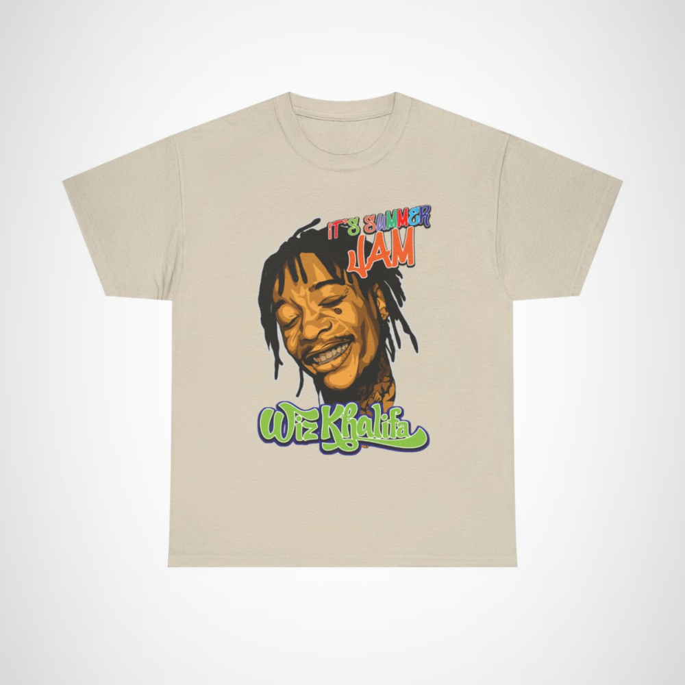 Wiz Khalifa Summer Jam T-Shirt showcasing vibrant design for music lovers Sand colour