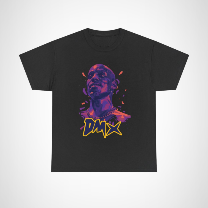 DMX graphic tee showcasing vibrant design celebrating hip-hop legacy Black colour