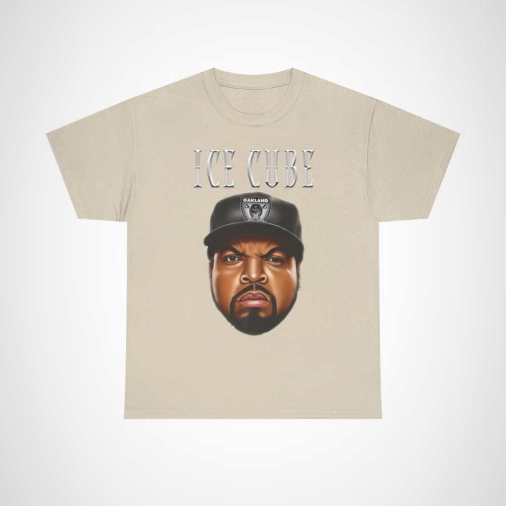 Ice Cube Oakland style graphic tee for hip hop fans Sand colour