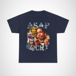 Retro A$AP Rocky T-Shirt featuring vibrant graphics and stylish design Navy colour