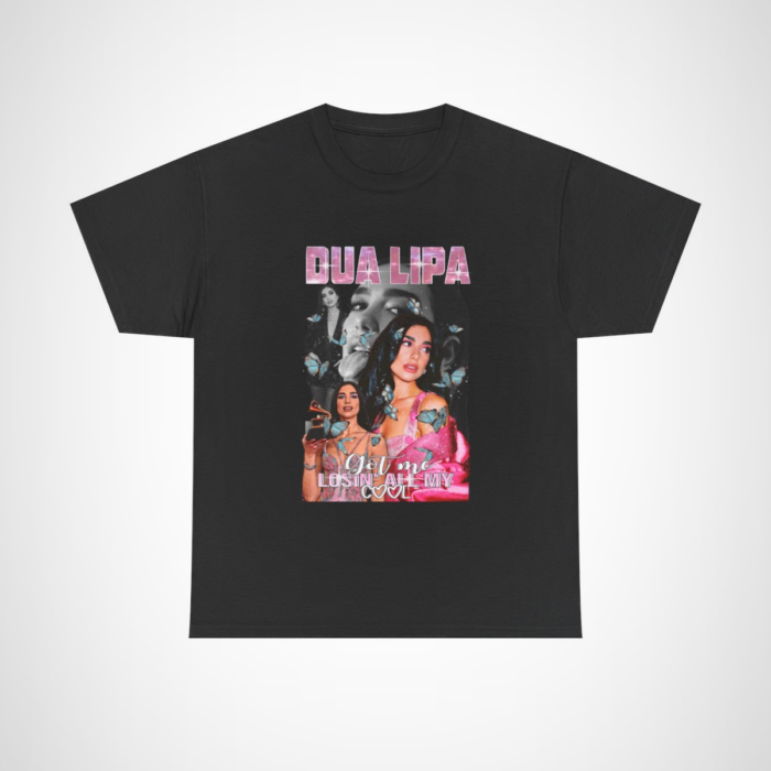 Dua Lipa Inspired T-Shirt with 'Got Me Losin' All My Cool' phrase Black colour