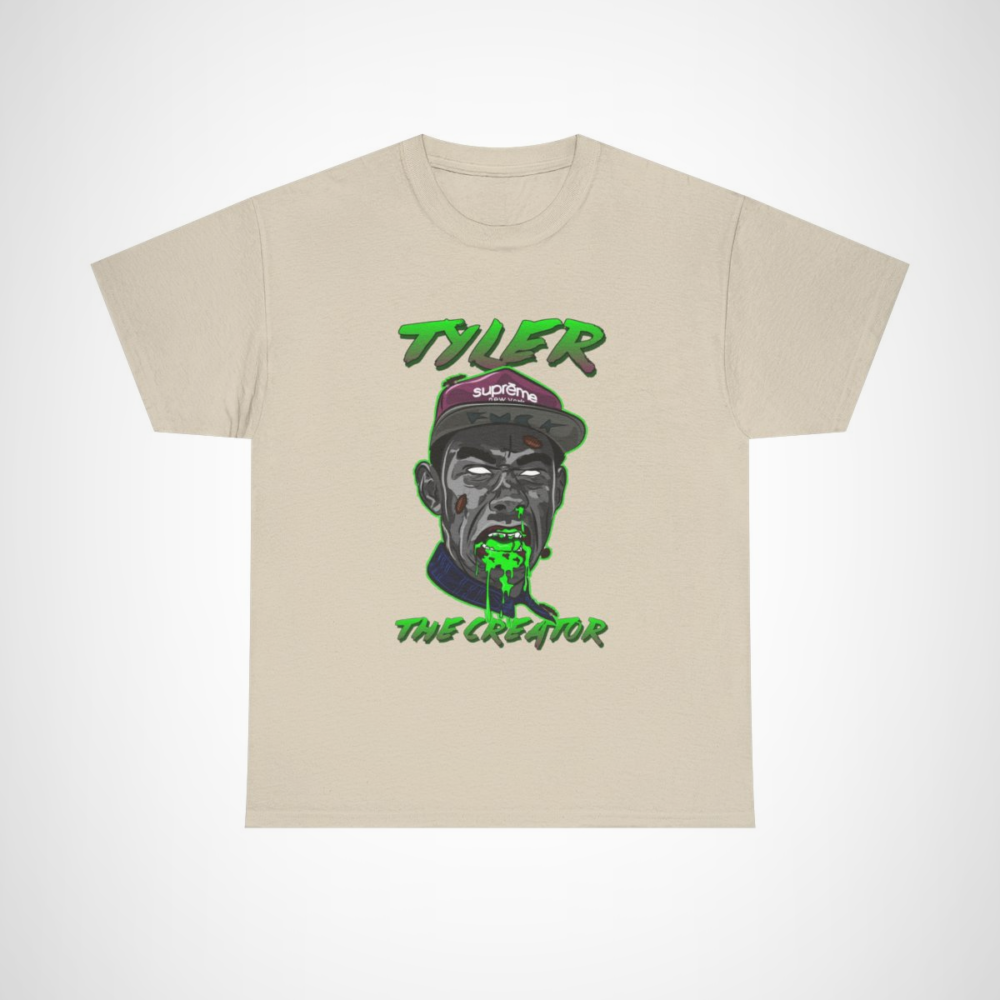 Tyler The Creator graphic tee with unique and imaginative design Sand colour