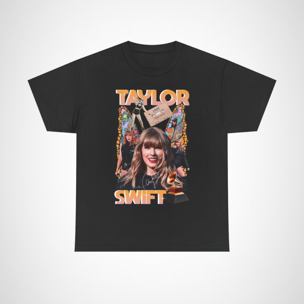 Taylor Swift 1989 concert graphic tee featuring retro design elements Black colour