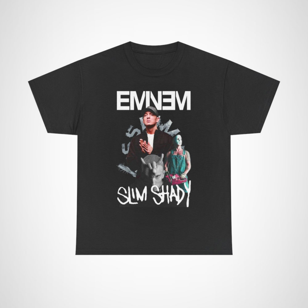 Eminem Slim Shady graphic tee showcasing iconic imagery and bold designs Black colour