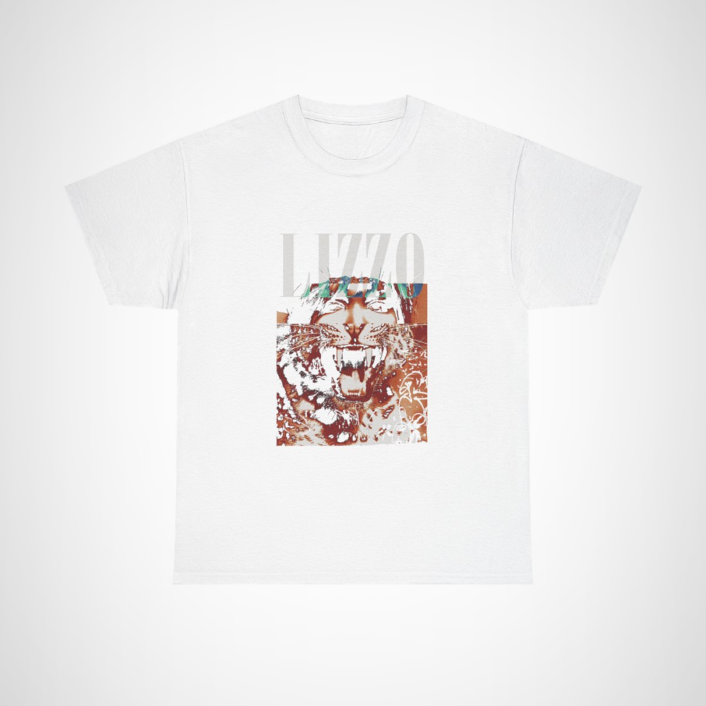 Lizzo Fierce Wildcat Graphic Tee showcasing vibrant design White colour