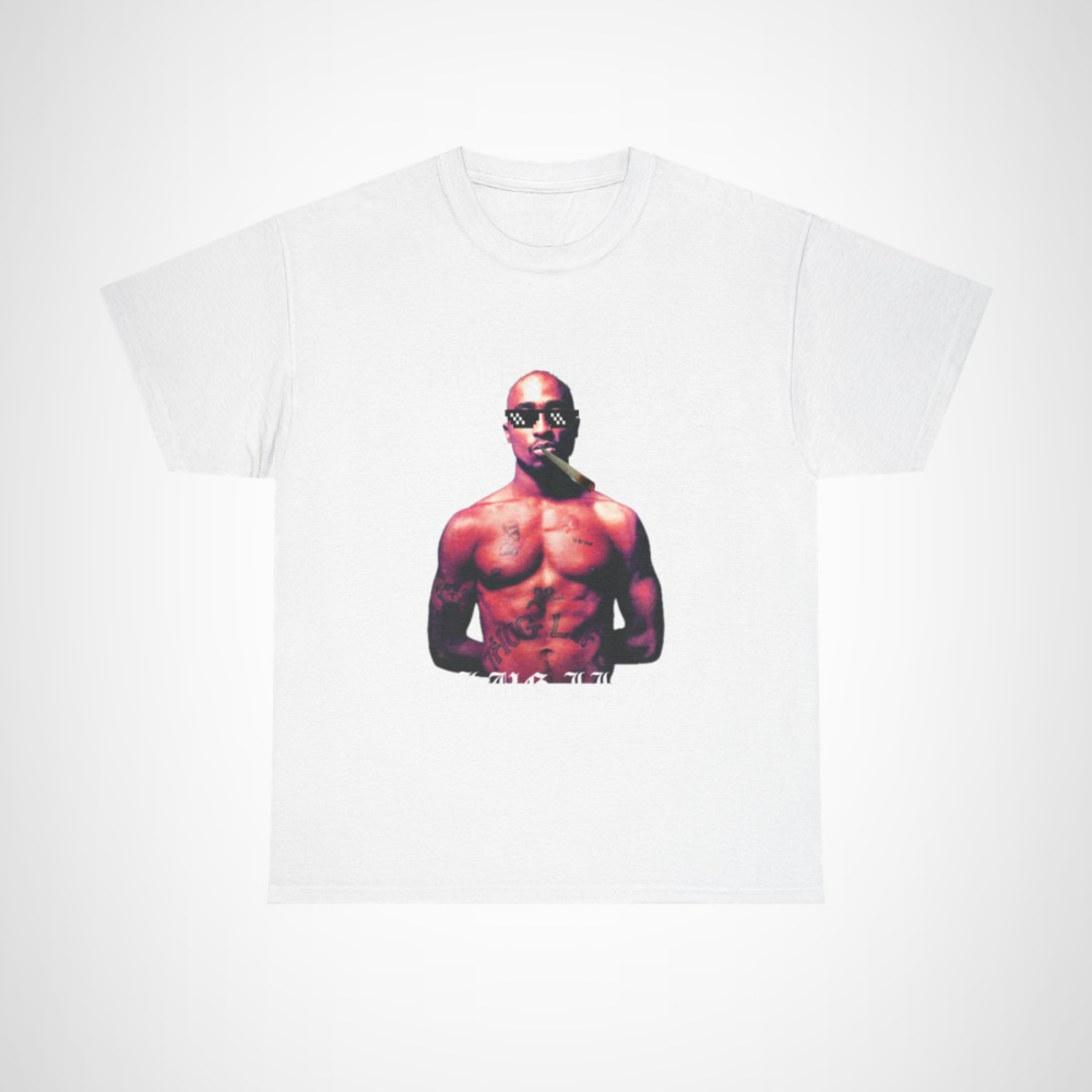 Tupac Thug Life T-Shirt featuring iconic graphic for hip-hop fans White colour