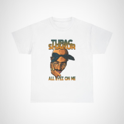 Tupac Shakur All Eyez On Me vintage t-shirt displaying iconic hip-hop artistry White colour