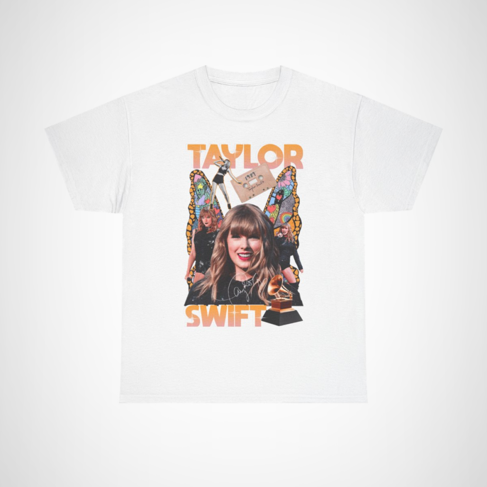 Taylor Swift 1989 concert graphic tee featuring retro design elements White colour