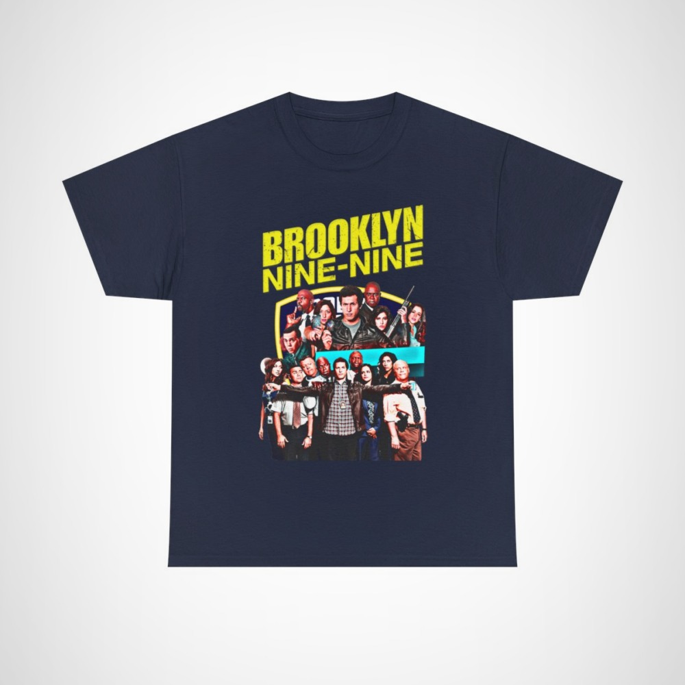 Brooklyn Nine-Nine inspired graphic tee featuring iconic characters Navy colour