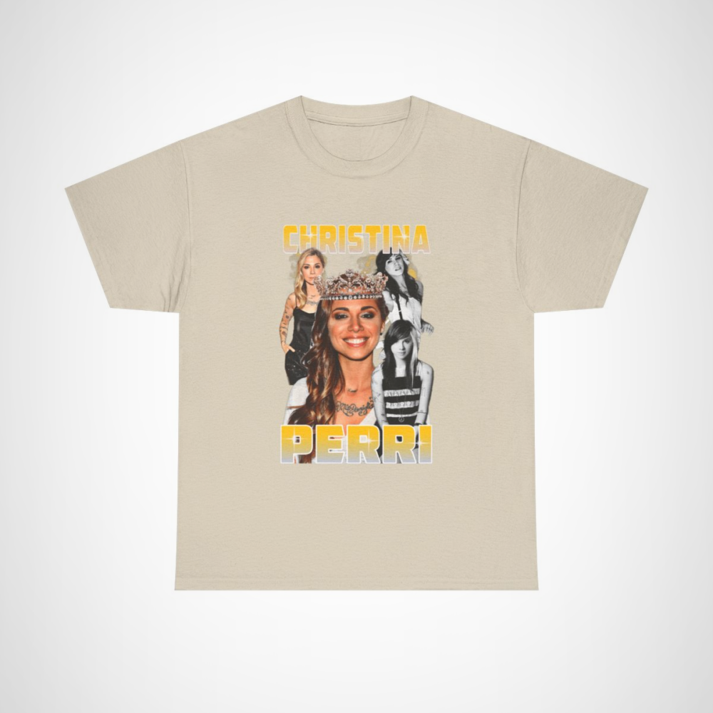 Christina Perri Crowned T-Shirt with artistic design for music lovers Sand colour