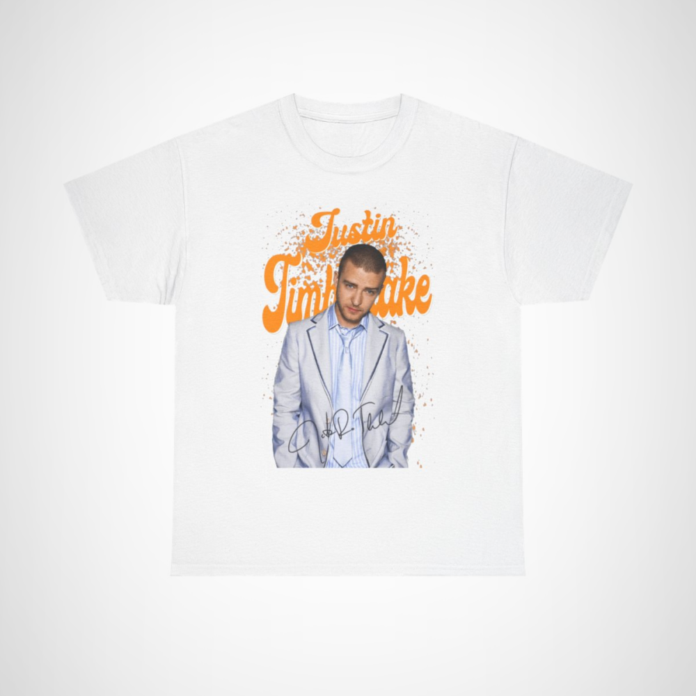 Justin Timberlake Signature Style Tee with graphic and signature White colour