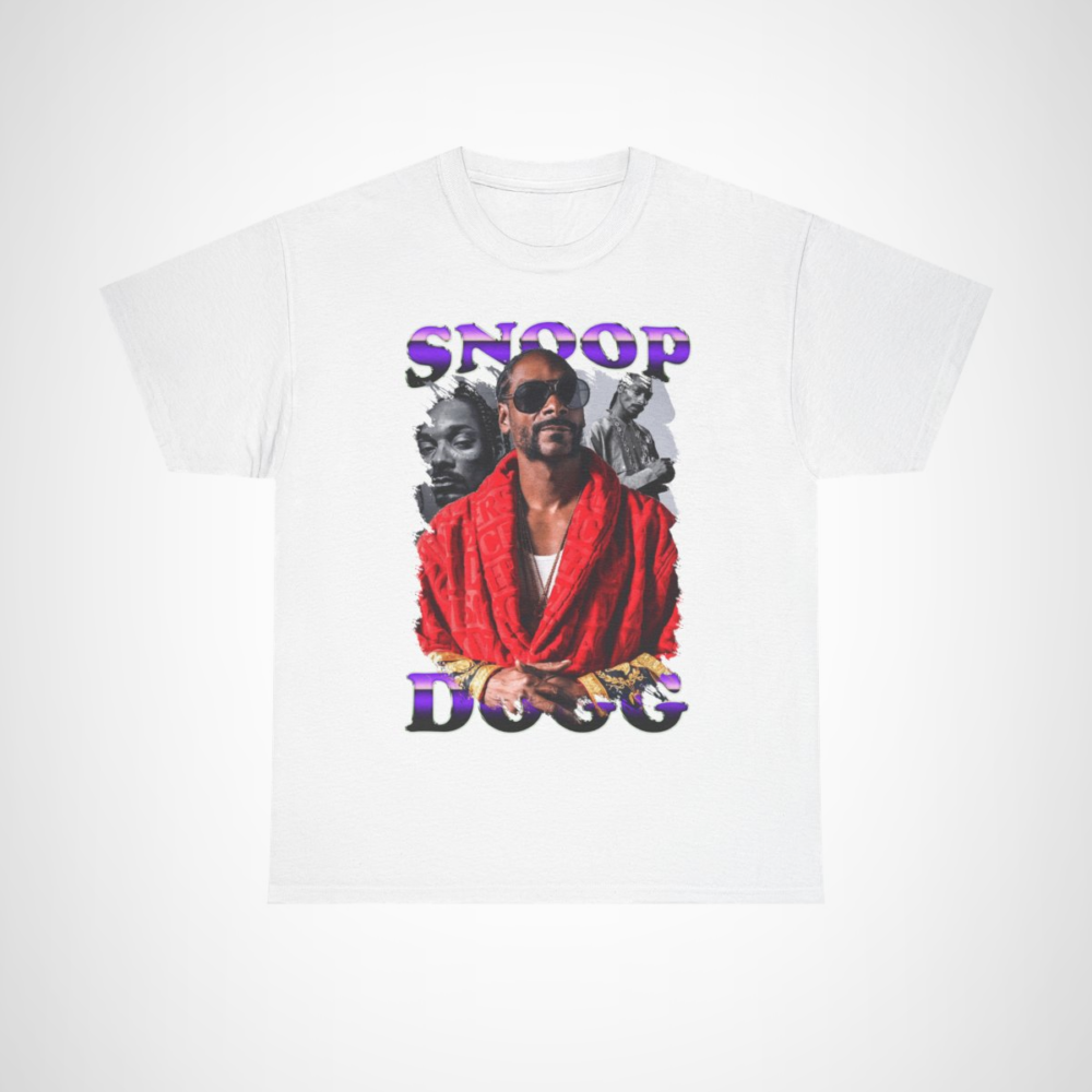 Snoop Dogg vintage style t-shirt featuring iconic graphics White colour