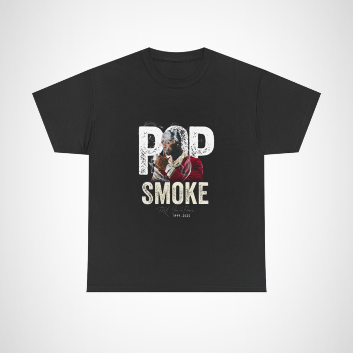 Pop Smoke tribute t-shirt featuring unique graphics and heartfelt design Black colour