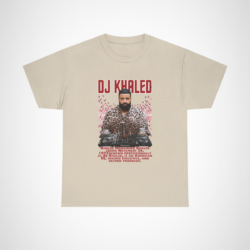 DJ Khaled Music Lovers T-Shirt with bold graphics and vibrant design Sand colour