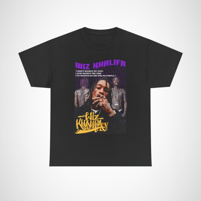 Wiz Khalifa Vintage Quote T-Shirt featuring an inspirational quote Black colour