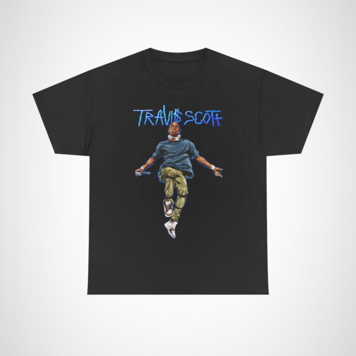 Travis Scott graphic t-shirt showcasing stylish streetwear design Black colour