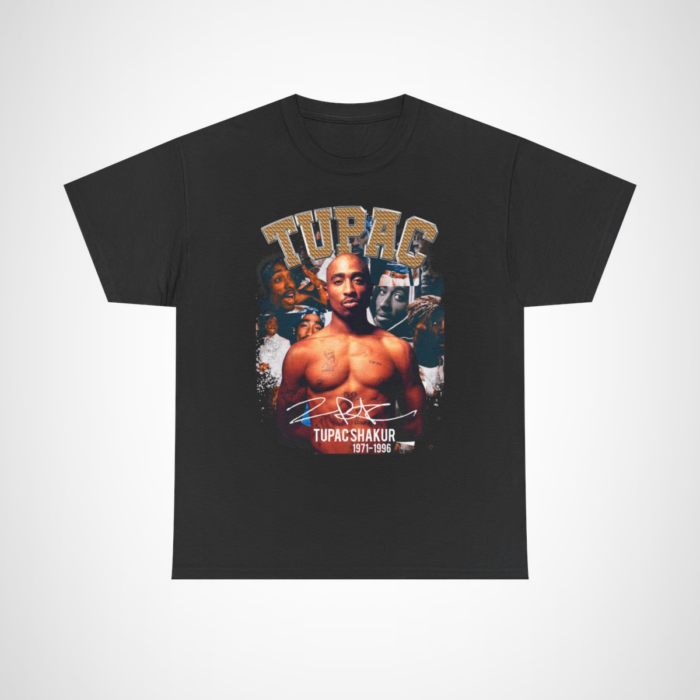 Legendary Tupac Shakur T-Shirt celebrating the hip-hop icon Black colour