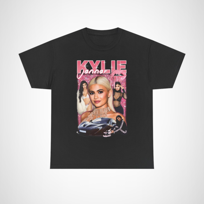 Kylie Jenner Inspired Glam T-Shirt on display Black colour