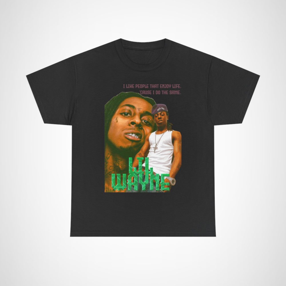 Lil Wayne Enjoy Life Quote T-Shirt featuring a vibrant design and inspiring quote Black colour