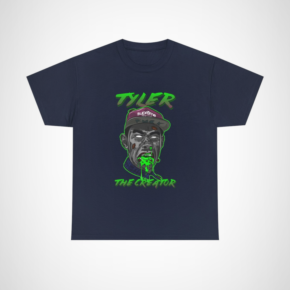 Tyler The Creator graphic tee with unique and imaginative design Navy colour