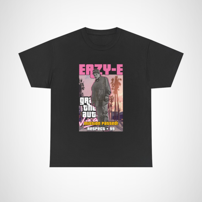 Eazy-E inspired graphic tee featuring vibrant hip-hop design Black colour