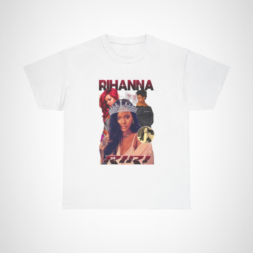 Rihanna Crowned Collection Riri Tribute T-Shirt with glamorous crown design White colour