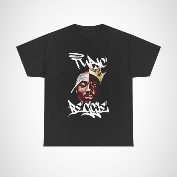 Tupac & Biggie Legends Collab Tee featuring iconic hip hop artwork Black colour